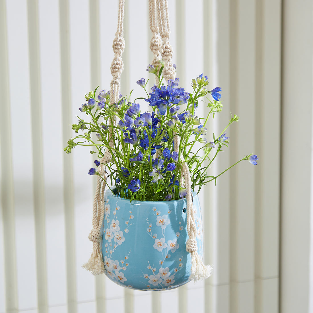 Hanging Planter - Macrame Plant Hanger - 5 inch planter - Drainage Hole