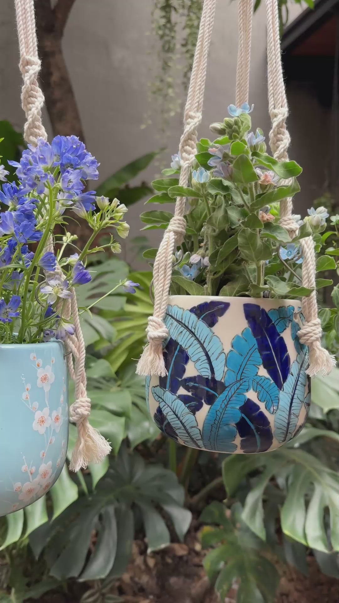 Macrame Plant Hanger - Hanging Planter - 5 inch planter - Drainage Hole