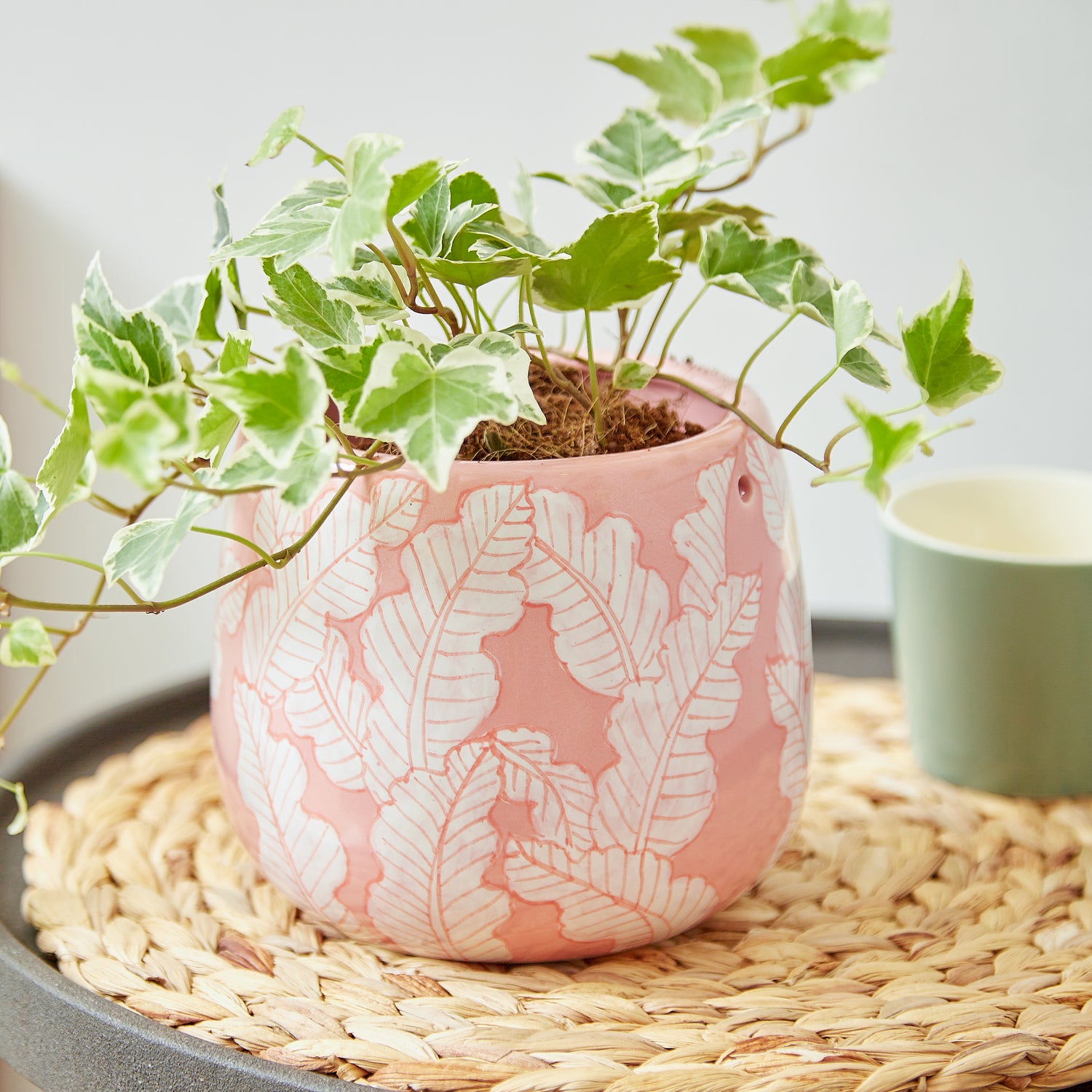 decorative plant hanger Pink Hanging Planter with Macrame Plant Hanger – GomQ