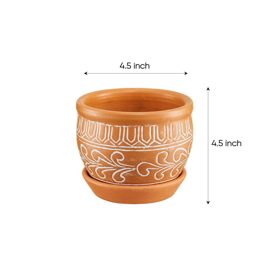 5 inch planter - Tabletop planter - office planter - decorative planter - Terracotta Planter with Saucer